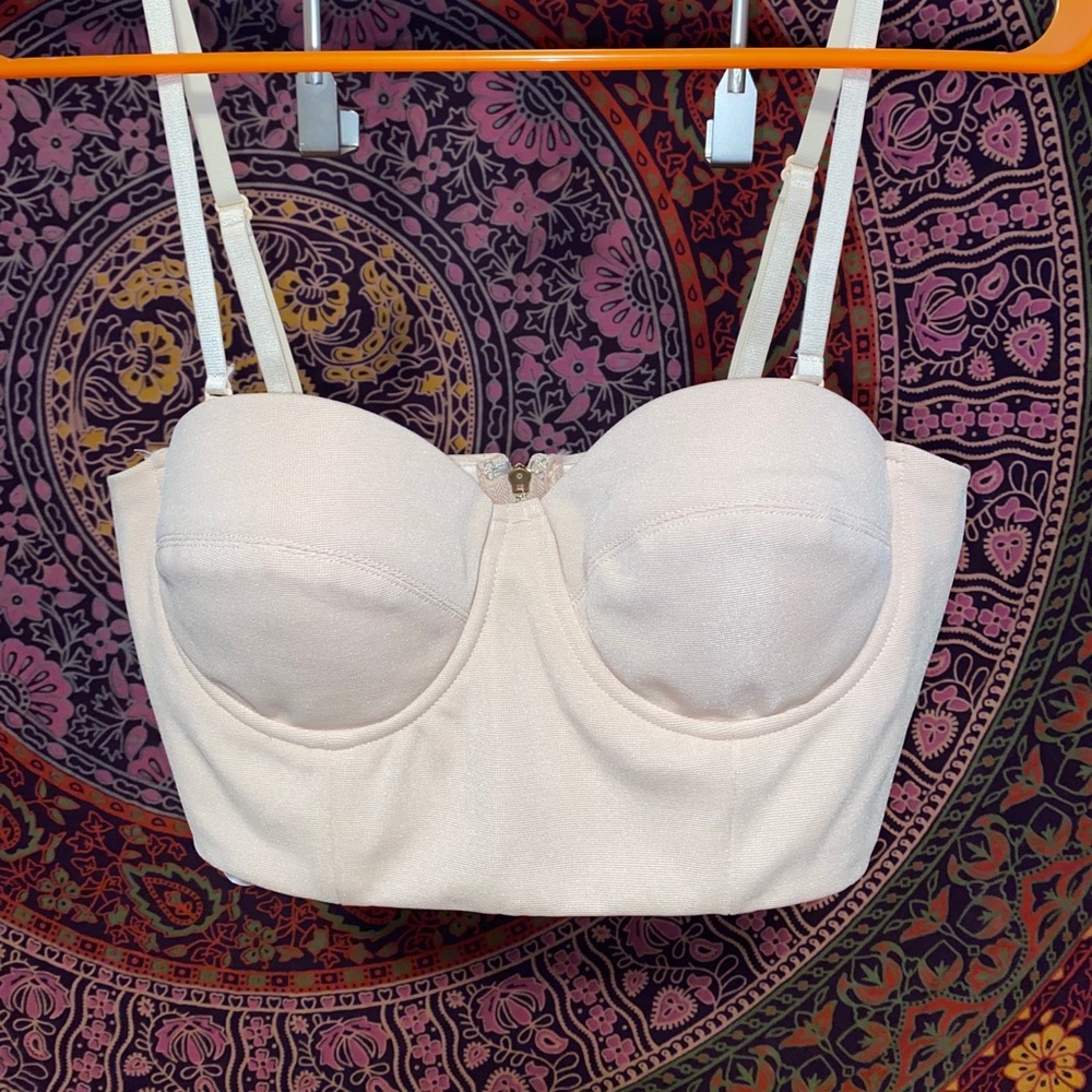 Cream/pink bustier